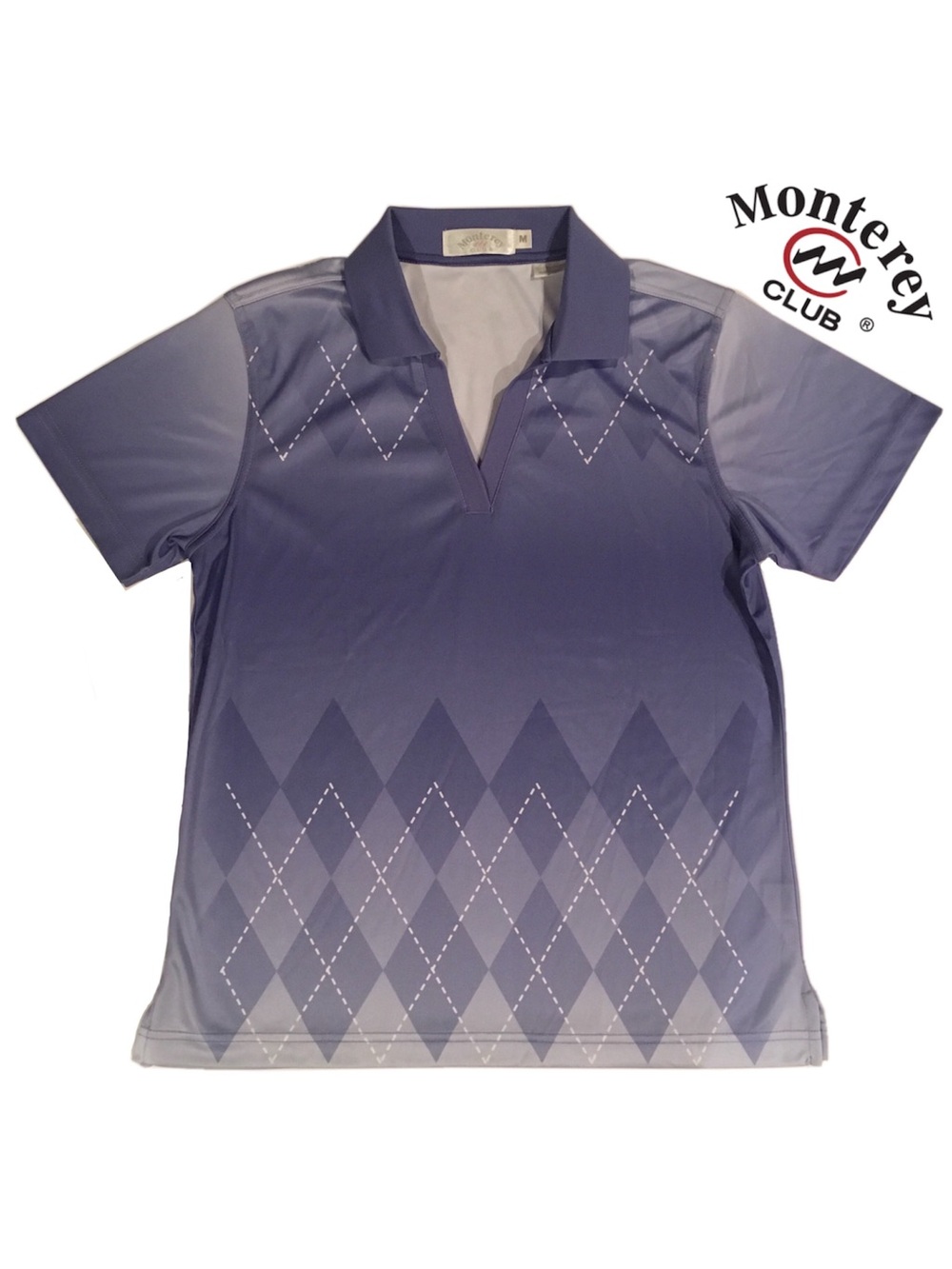 Monterey Club Performance Golf Tennis Athleisure Polo Shirt, Iris Blue Sz M, NWT